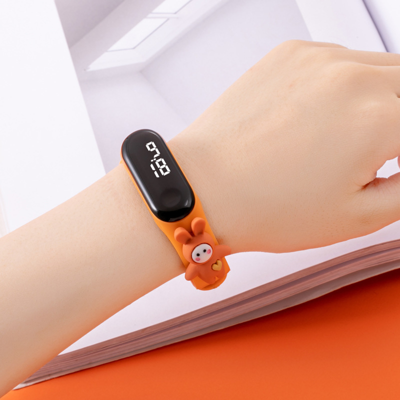 50 M Swimming Waterproof Cartoon Children's Electronic Watch Primary and Secondary School Students Led Men's and Women's Korean-Style Minimalism Bracelet