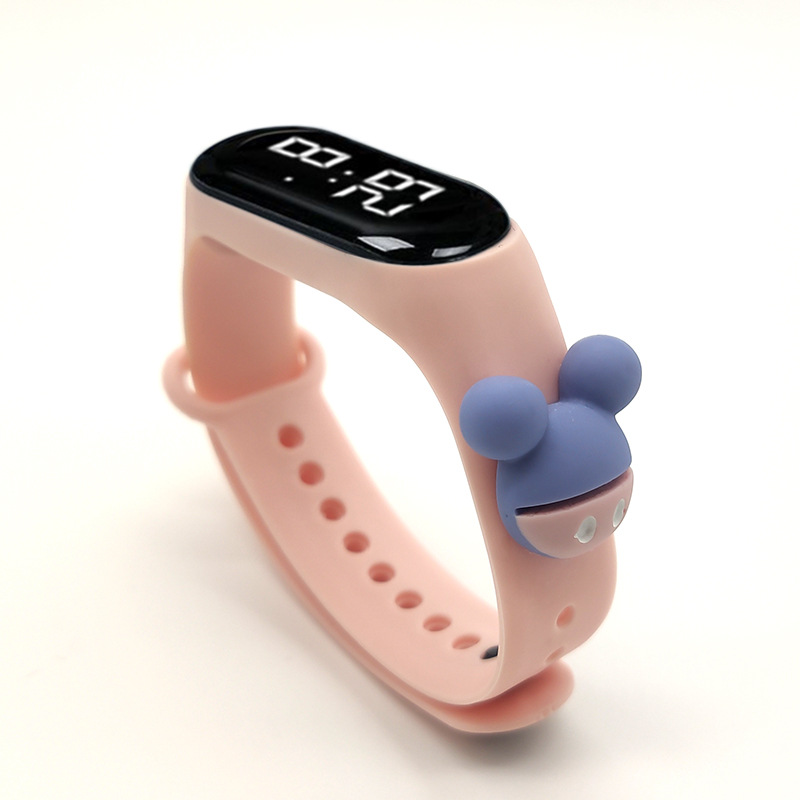 50 M Swimming Waterproof Cartoon Children's Electronic Watch Primary and Secondary School Students Led Men's and Women's Korean-Style Minimalism Bracelet
