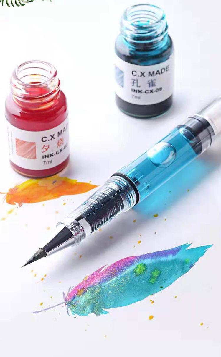 Pen-Type New Writing Brush Piston Calligraphy Soft Writing Brush Ink-Adding Pen Type Writing Brush Portable Copy Scripture Regular Script Weasel's Hair Soft Brush Pen Pen-Type New Writing Brush Piston Calligraphy Soft Writing Brush Ink-Adding Pen Type Writing Brush Portable Copy Scripture Regular Script Weasel's Hair Soft Brush Pen