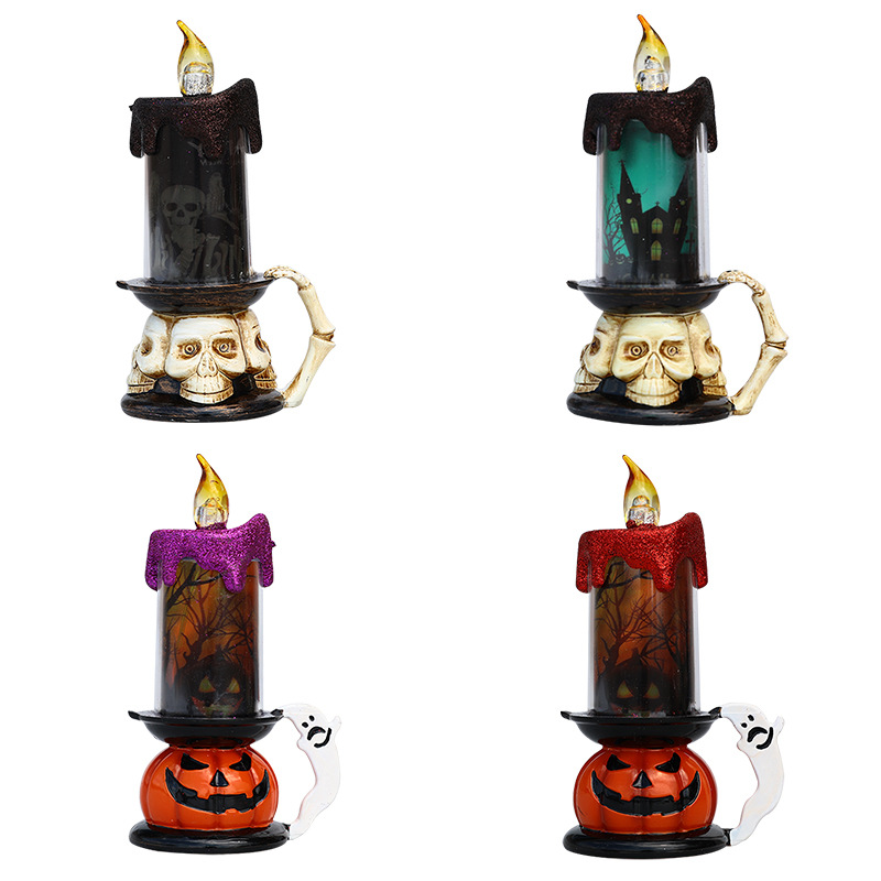 Cross-border new wholesale Halloween candles decorated LED electronic candles skeleton pumpkins creative bar decorations
