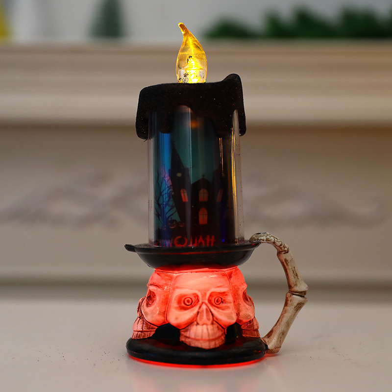 Cross-border new wholesale Halloween candles decorated LED electronic candles skeleton pumpkins creative bar decorations