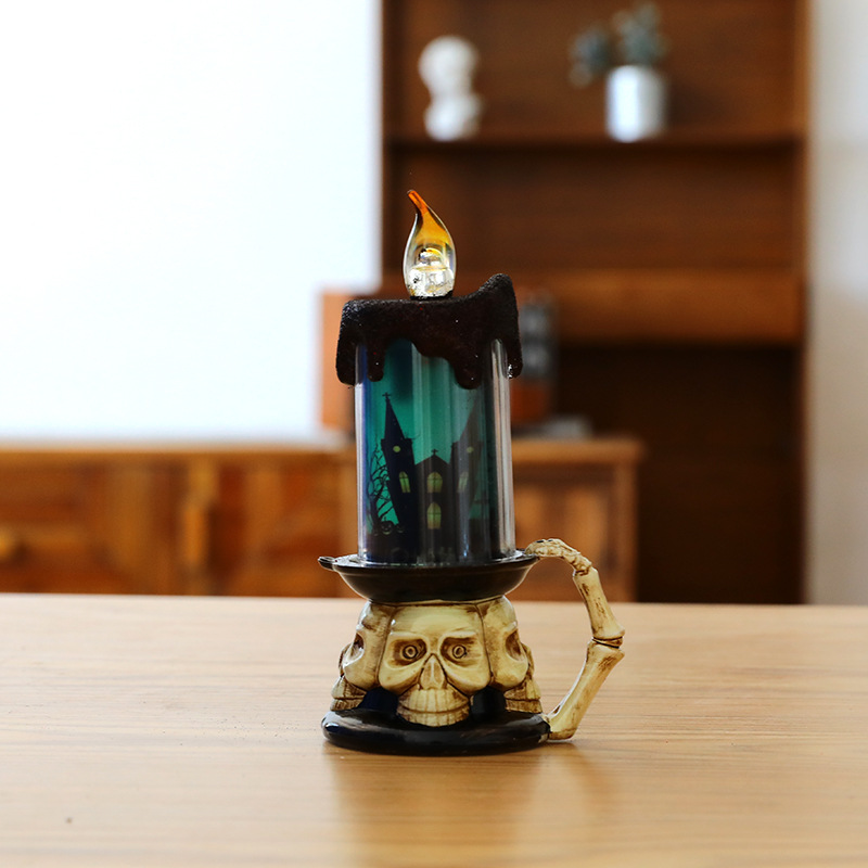 Cross-border new wholesale Halloween candles decorated LED electronic candles skeleton pumpkins creative bar decorations