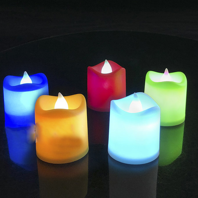Factory Direct Sales Small Wave Colorful Candle Creative LED Electronic Candle Light Home Decoration Party Layout Supplies