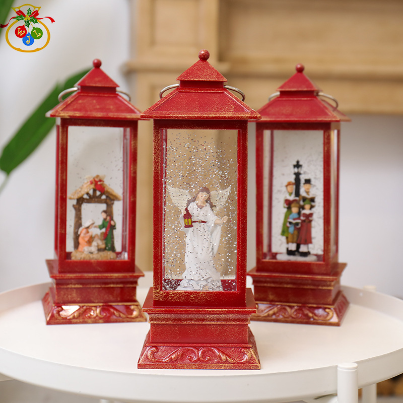 WDL-1871 Red Square Barn Lantern Novelty Creative Electronic Products TikTok Storm Lantern Led Night Light Ambience Light