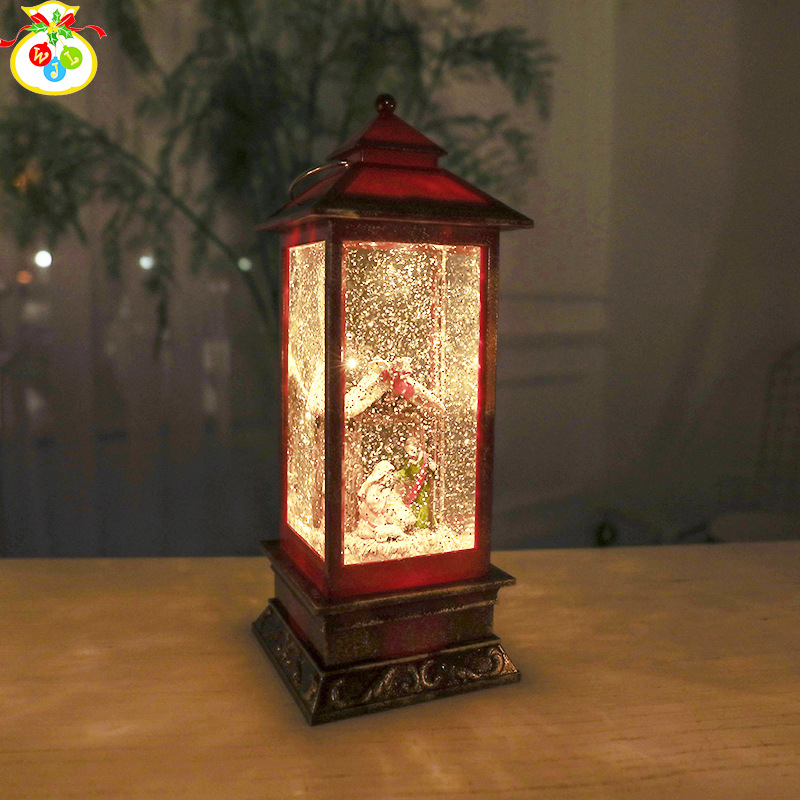 WDL-1871 Red Square Barn Lantern Novelty Creative Electronic Products TikTok Storm Lantern Led Night Light Ambience Light