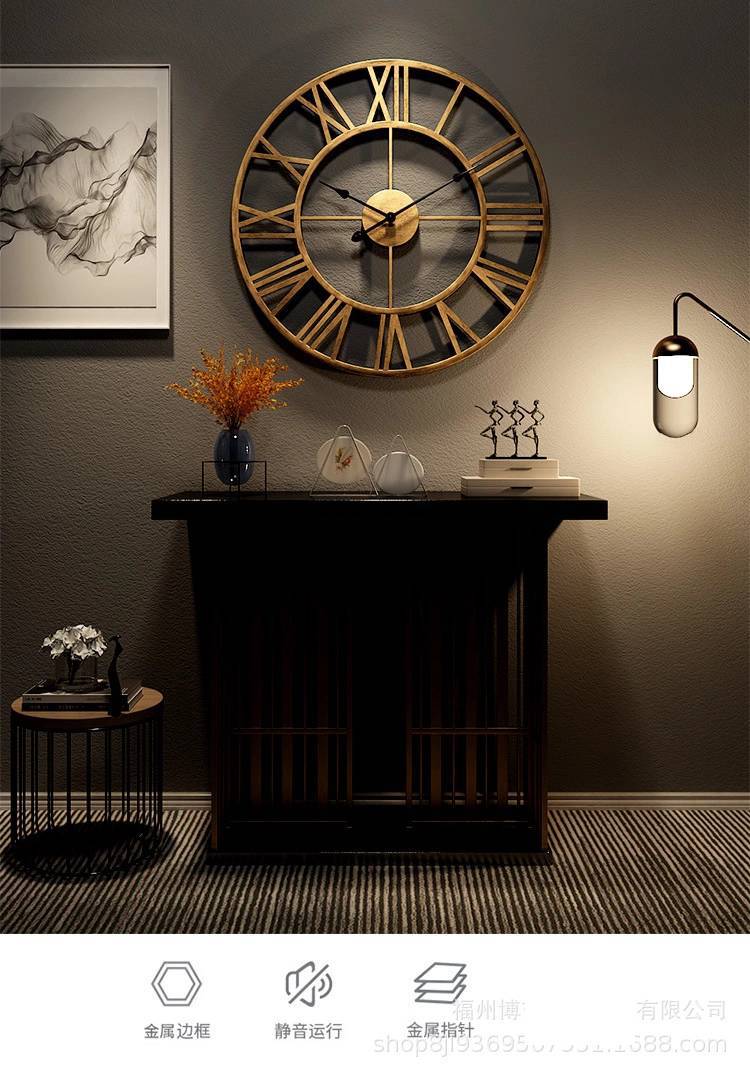 EuropeanStyle Pocket Watch Retro Roman Clock Simple Living Room Noiseless Clock Creative Decorative Iron Wall Clock