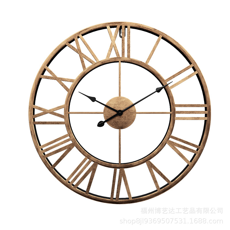EuropeanStyle Pocket Watch Retro Roman Clock Simple Living Room Noiseless Clock Creative Decorative Iron Wall Clock