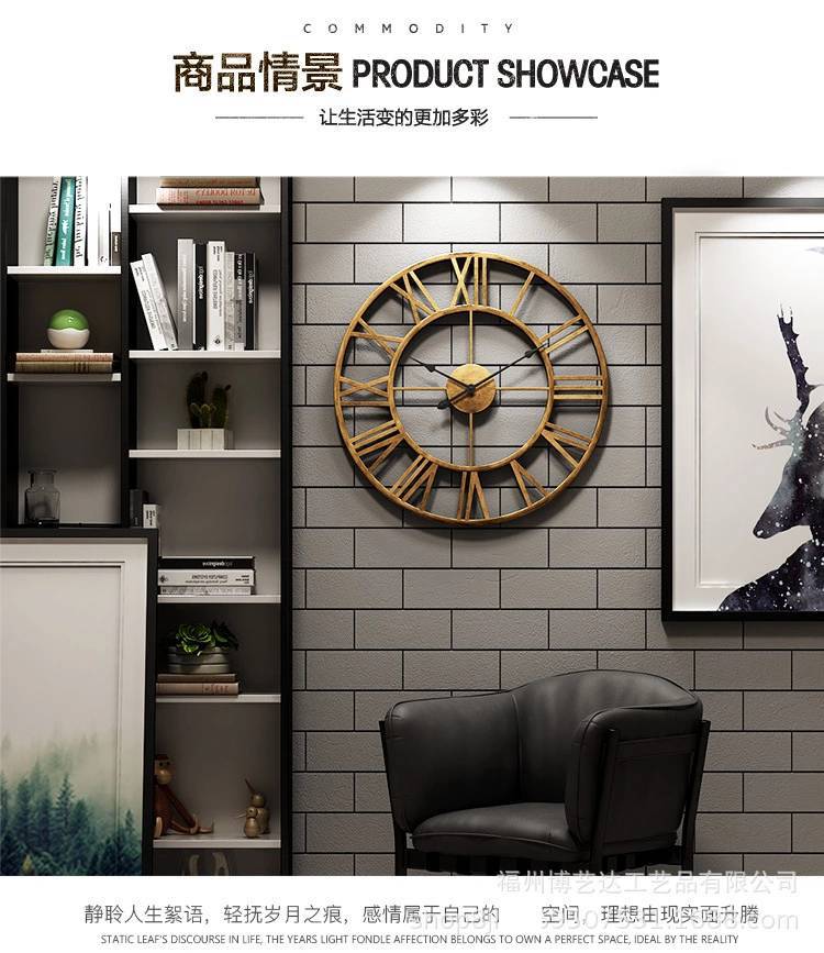 EuropeanStyle Pocket Watch Retro Roman Clock Simple Living Room Noiseless Clock Creative Decorative Iron Wall Clock