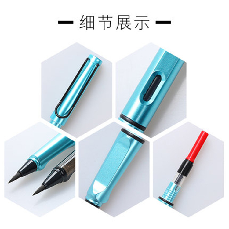 Upgraded Soft Pen Pen-Type Writing Brush Portable Weasel &#039;S Hair Small Regular Script Soft Head Pen Can Add Ink Copy Scripture Calligraphy Pen Pen Type Writing Brush
