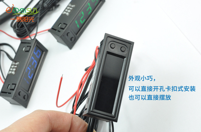 Three-in-One Car Clock Luminous Thermometer Voltmeter High Precision Electronic LED Clock Module Rx8025