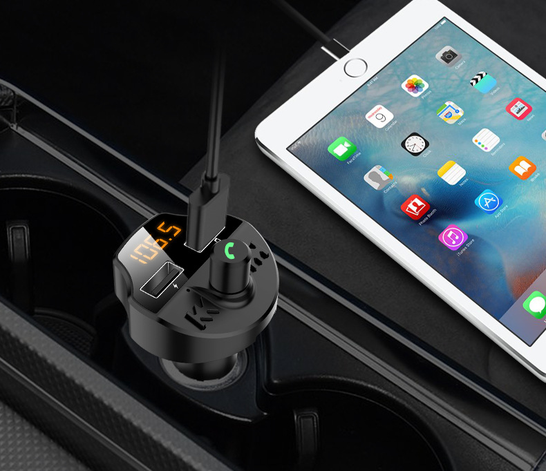 New T66 Car MP3 Bluetooth Hands-Free Cigarette Lighter Player Car Electronic Dual USB Car Charger