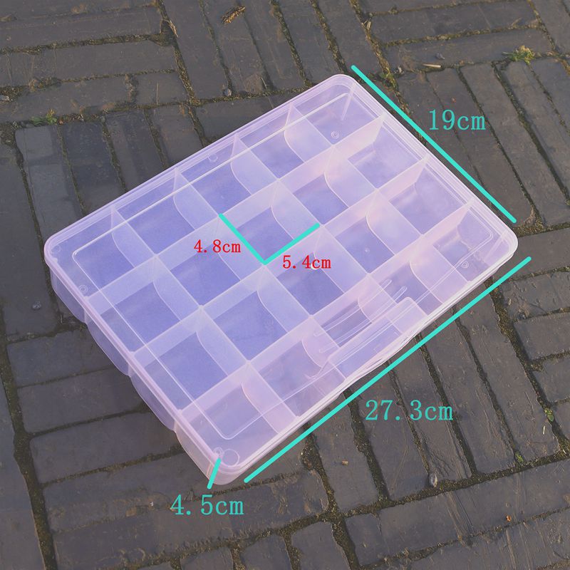 20 Grid Fixed Transparent Pp Plastic Storage Box Jewelry Beaded Small Object Electronic Spare Parts Box