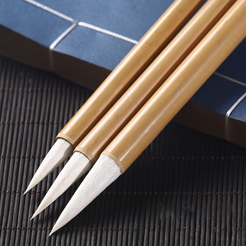 Baiyun Writing Brush Set Beginner Doubled Both with Weasel&#039;s Hair Sheep Hair Small Regular Script Medium Regular Script Regular Script Student Introduction Calligraphy Practice