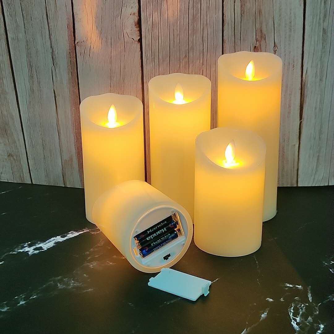 Swing Electronic Candle Wedding Road Lead Wedding Home Decoration Cylindrical Bevel Paraffin LED Candle