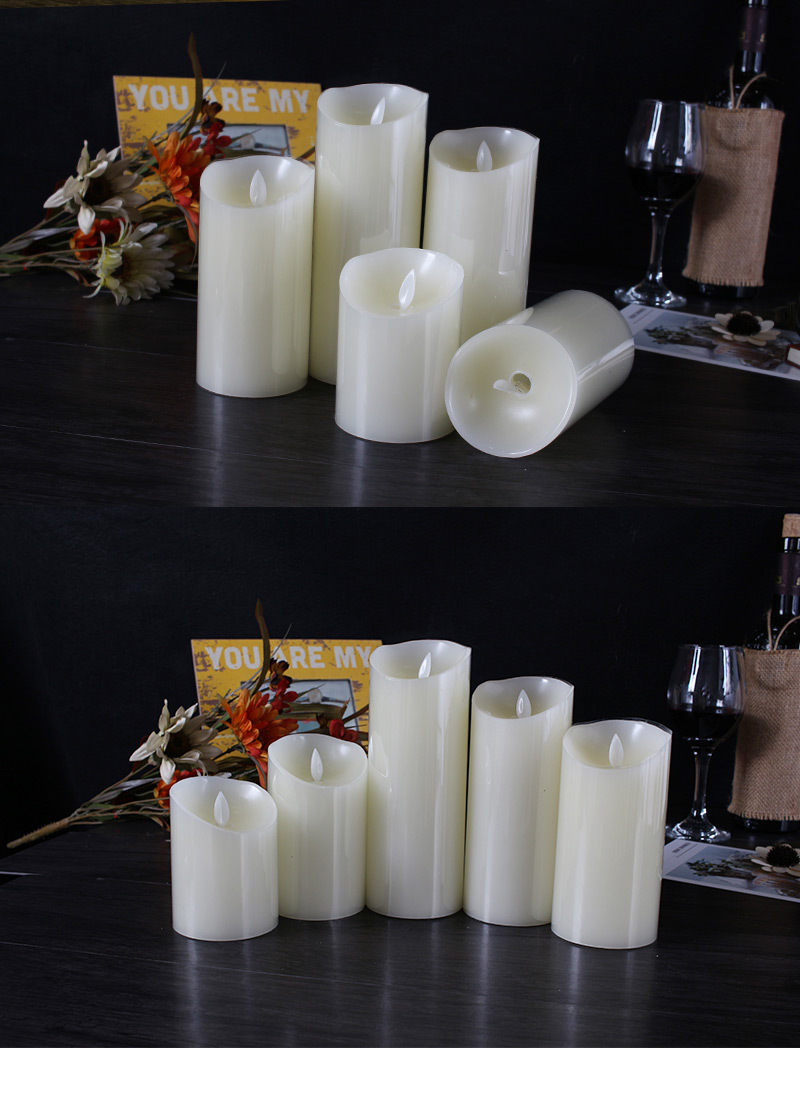 Swing Electronic Candle Wedding Road Lead Wedding Home Decoration Cylindrical Bevel Paraffin LED Candle