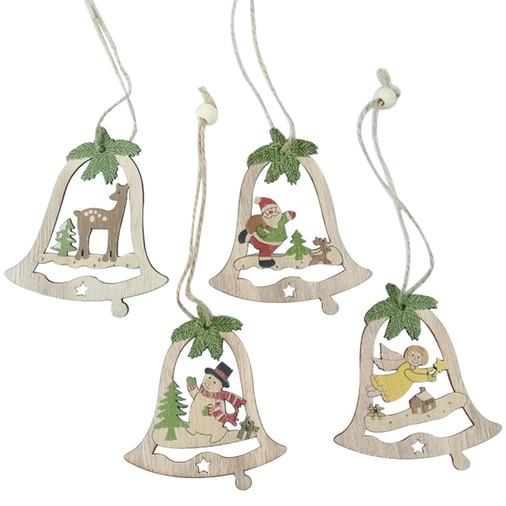 Wooden Christmas Five-Pointed Star Clock Hollow Old Snowman Deer Bear Christmas Tree Decorations Small Pendant Crafts Wooden Christmas Five-Pointed Star Clock Hollow Old Snowman Deer Bear Christmas Tree Decorations Small Pendant Crafts