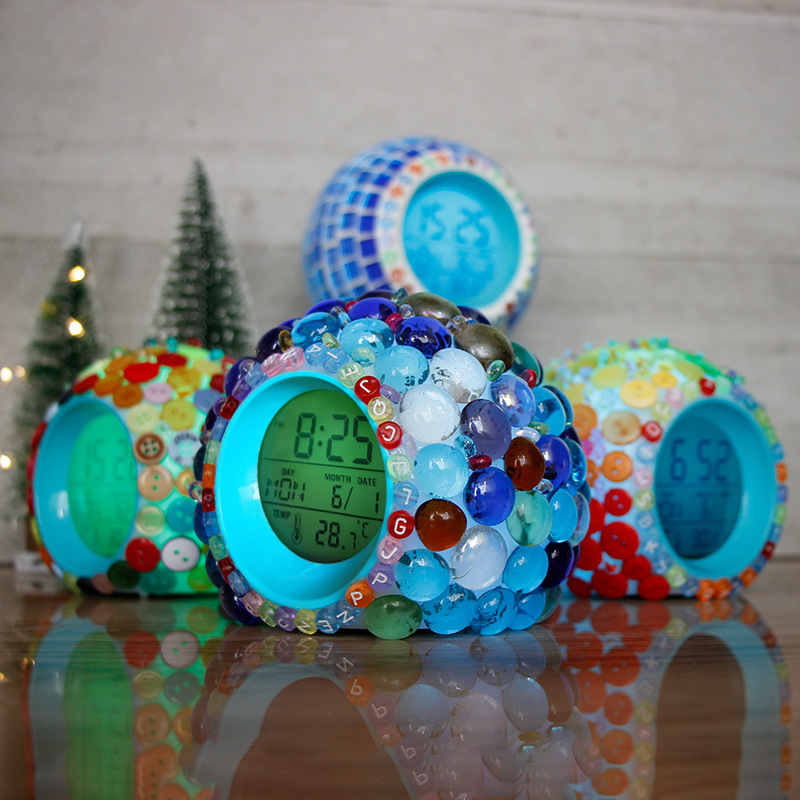 Creative Mosaic Handmade Material Package DIY Alarm Clock Multi-Functional Children&#039;s Activities Educational Hands-on Toys for Students
