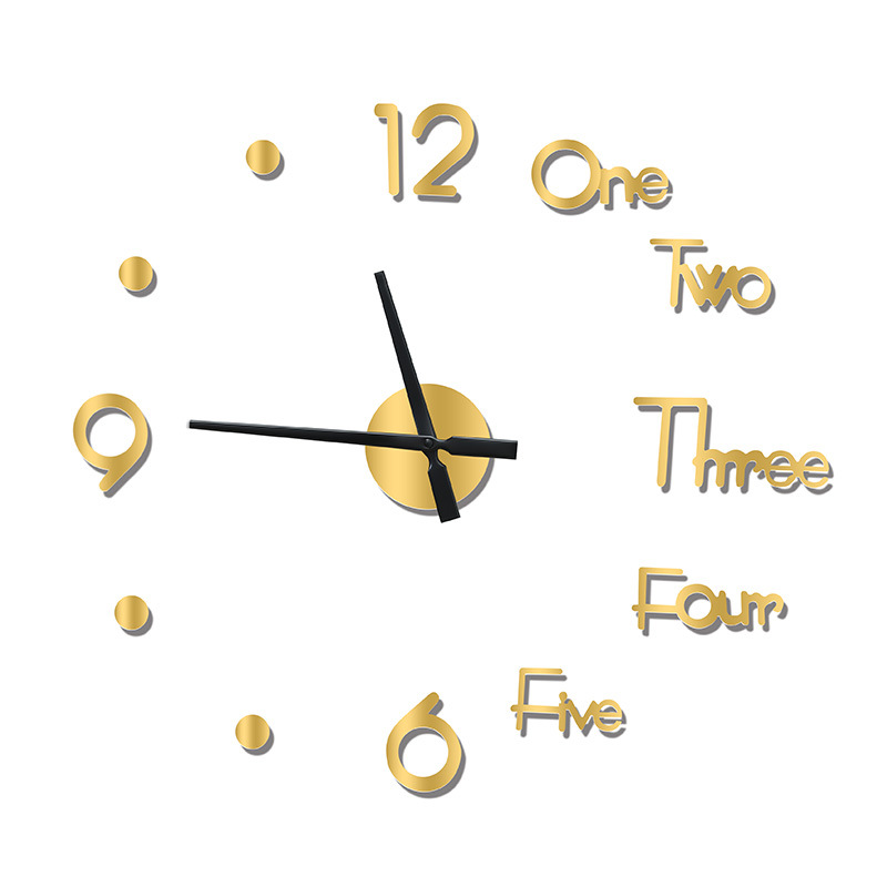 Dou Yin Celebrity Inspired Acrylic Wall Sticker Clock DIY Simple Clock Mute Home Living Room Study Bedroom Wall Clock