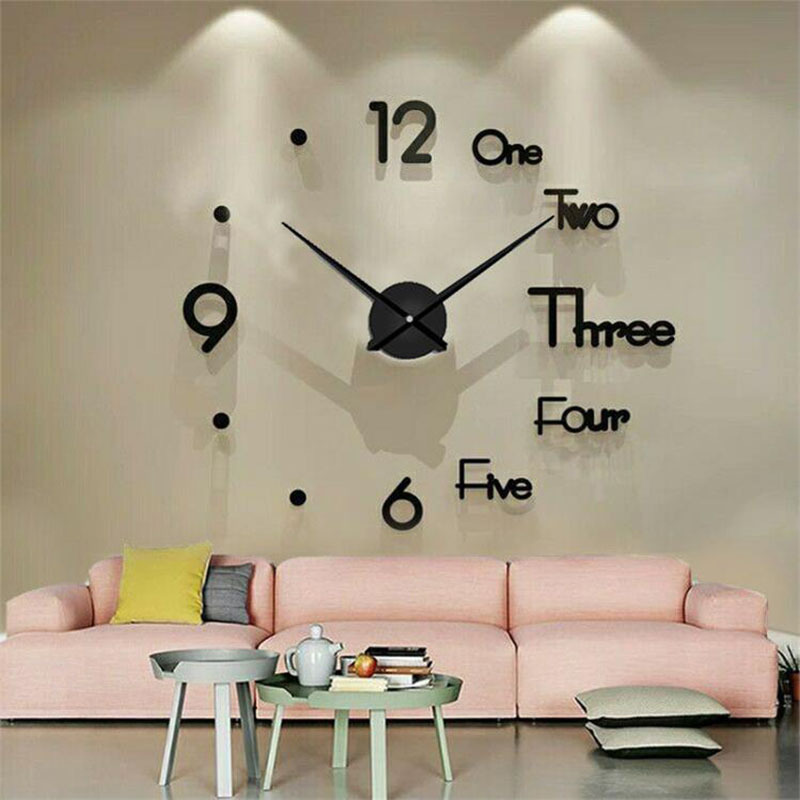 Dou Yin Celebrity Inspired Acrylic Wall Sticker Clock DIY Simple Clock Mute Home Living Room Study Bedroom Wall Clock