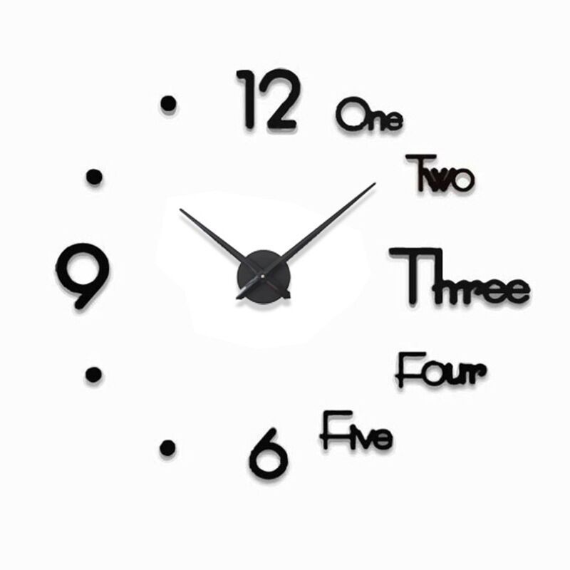Dou Yin Celebrity Inspired Acrylic Wall Sticker Clock DIY Simple Clock Mute Home Living Room Study Bedroom Wall Clock