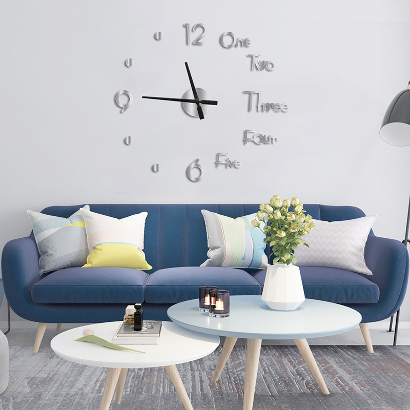 Dou Yin Celebrity Inspired Acrylic Wall Sticker Clock DIY Simple Clock Mute Home Living Room Study Bedroom Wall Clock