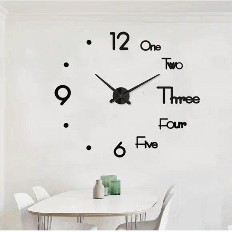 Dou Yin Celebrity Inspired Acrylic Wall Sticker Clock DIY Simple Clock Mute Home Living Room Study Bedroom Wall Clock