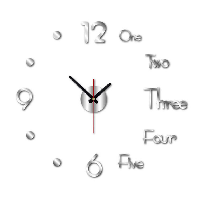 Dou Yin Celebrity Inspired Acrylic Wall Sticker Clock DIY Simple Clock Mute Home Living Room Study Bedroom Wall Clock