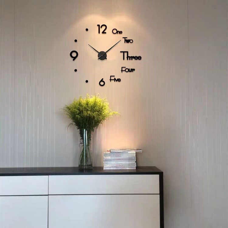 Dou Yin Celebrity Inspired Acrylic Wall Sticker Clock DIY Simple Clock Mute Home Living Room Study Bedroom Wall Clock