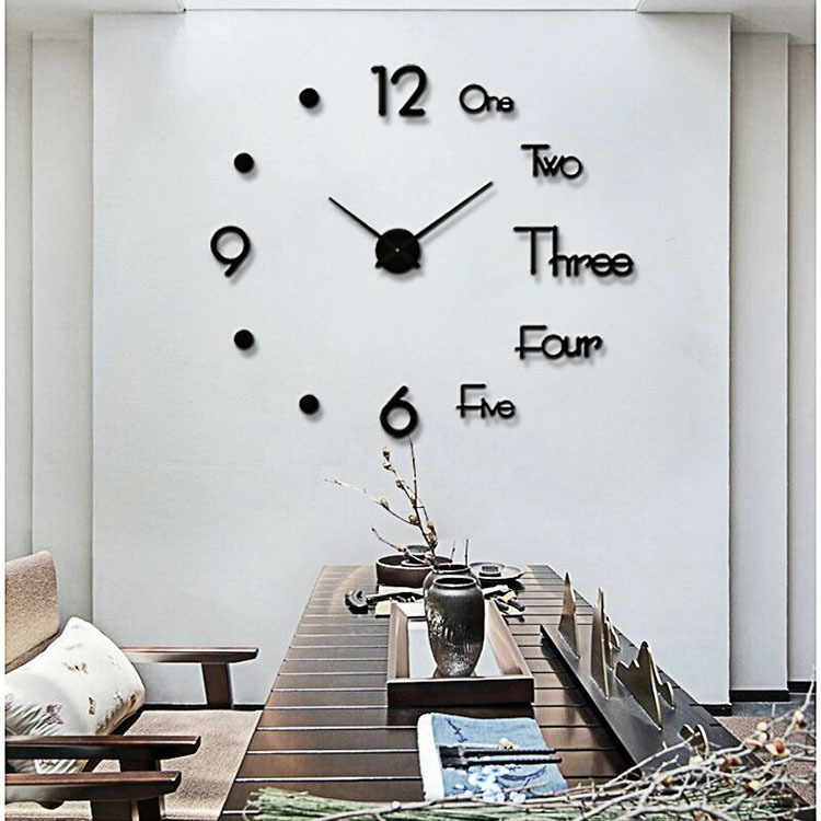 Dou Yin Celebrity Inspired Acrylic Wall Sticker Clock DIY Simple Clock Mute Home Living Room Study Bedroom Wall Clock