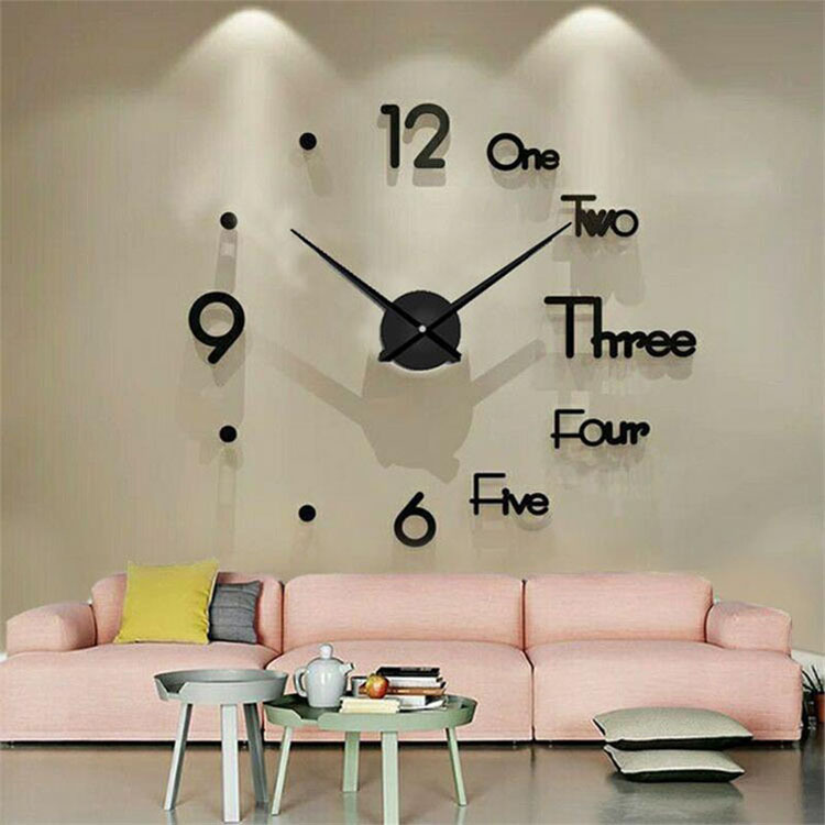 Dou Yin Celebrity Inspired Acrylic Wall Sticker Clock DIY Simple Clock Mute Home Living Room Study Bedroom Wall Clock
