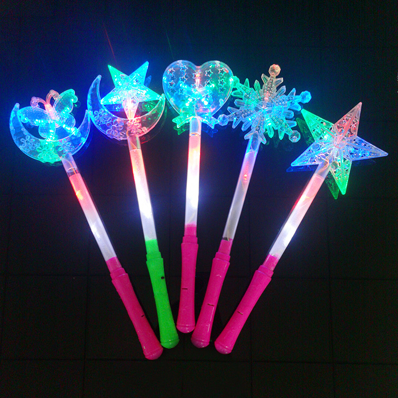 New LED Electronic Cutie Moon Rod Luminous Toys Stall Hot Sale Five-Pointed Star Glow Stick Night Market Hot Sale Toys