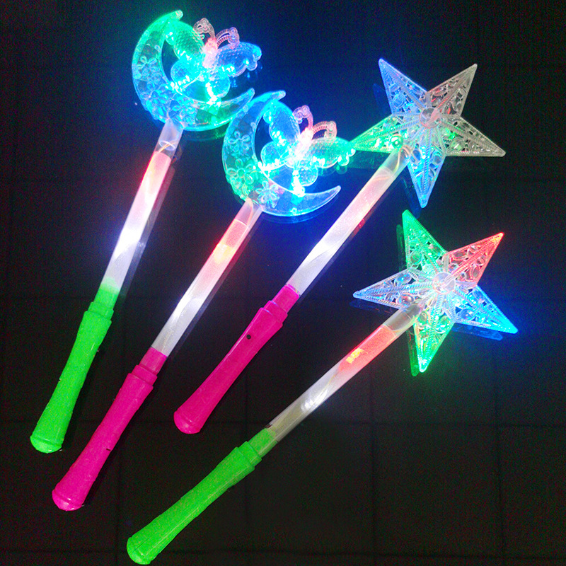 New LED Electronic Cutie Moon Rod Luminous Toys Stall Hot Sale Five-Pointed Star Glow Stick Night Market Hot Sale Toys