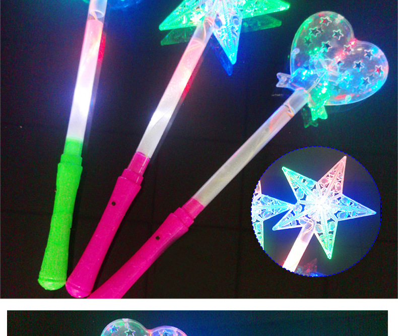 New LED Electronic Cutie Moon Rod Luminous Toys Stall Hot Sale Five-Pointed Star Glow Stick Night Market Hot Sale Toys