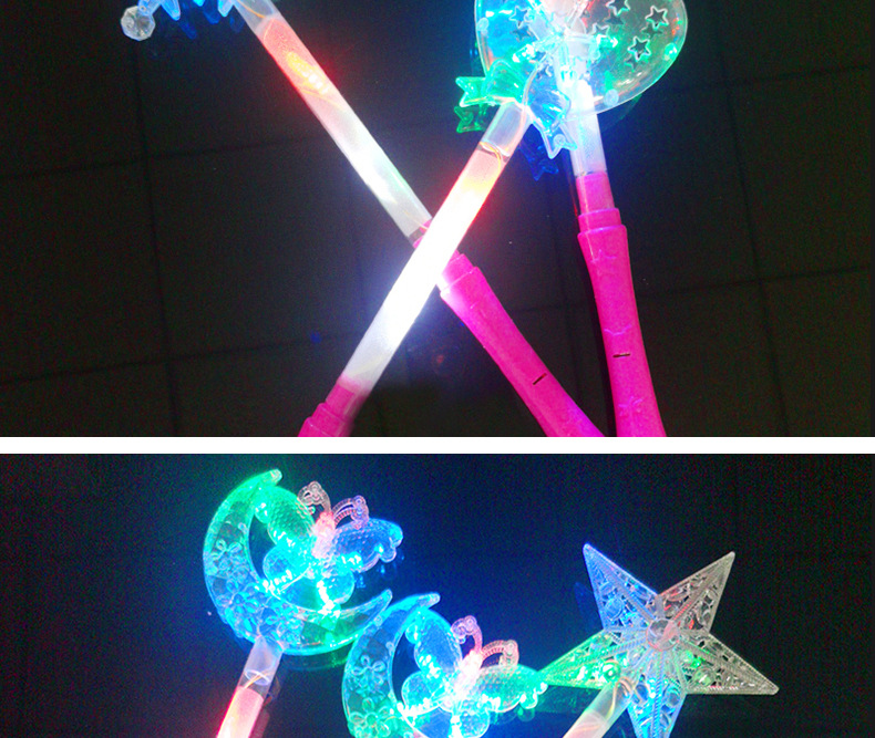New LED Electronic Cutie Moon Rod Luminous Toys Stall Hot Sale Five-Pointed Star Glow Stick Night Market Hot Sale Toys