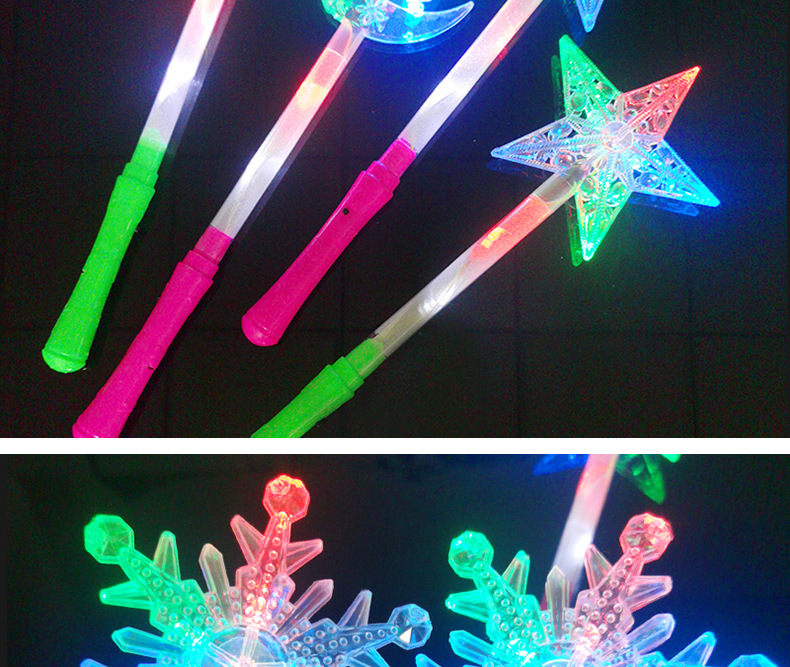 New LED Electronic Cutie Moon Rod Luminous Toys Stall Hot Sale Five-Pointed Star Glow Stick Night Market Hot Sale Toys