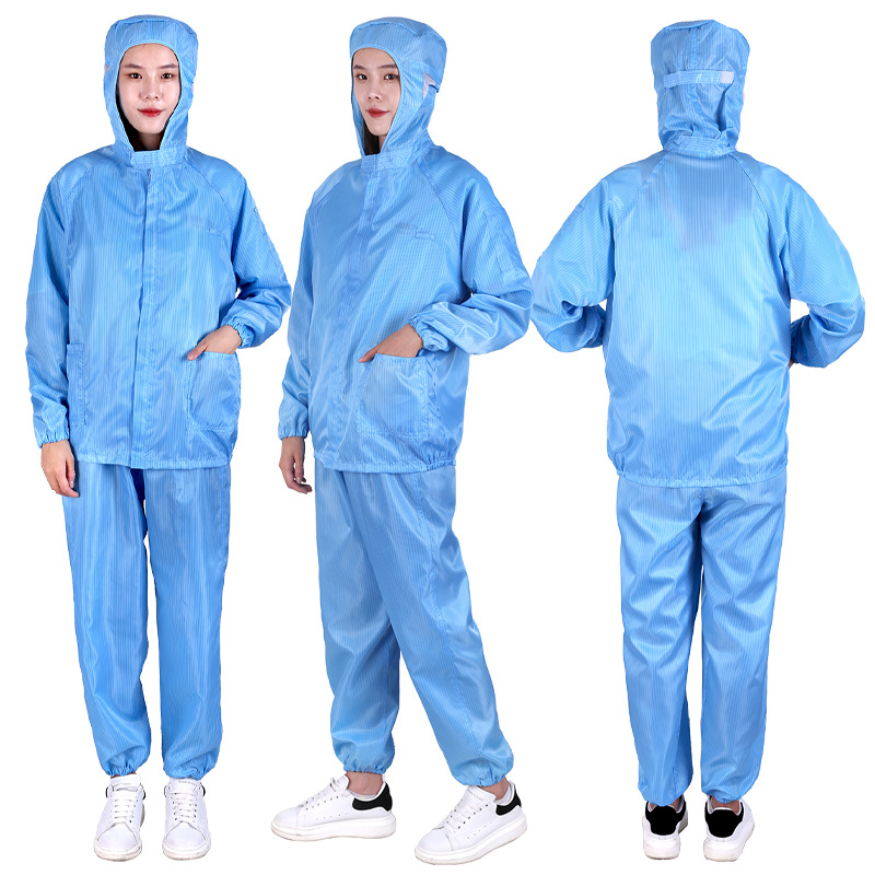 Hooded Split Suit Anti-Static Work Clothes Electronic Food Pharmaceutical Dust-Free Workshop Dustproof Clothes
