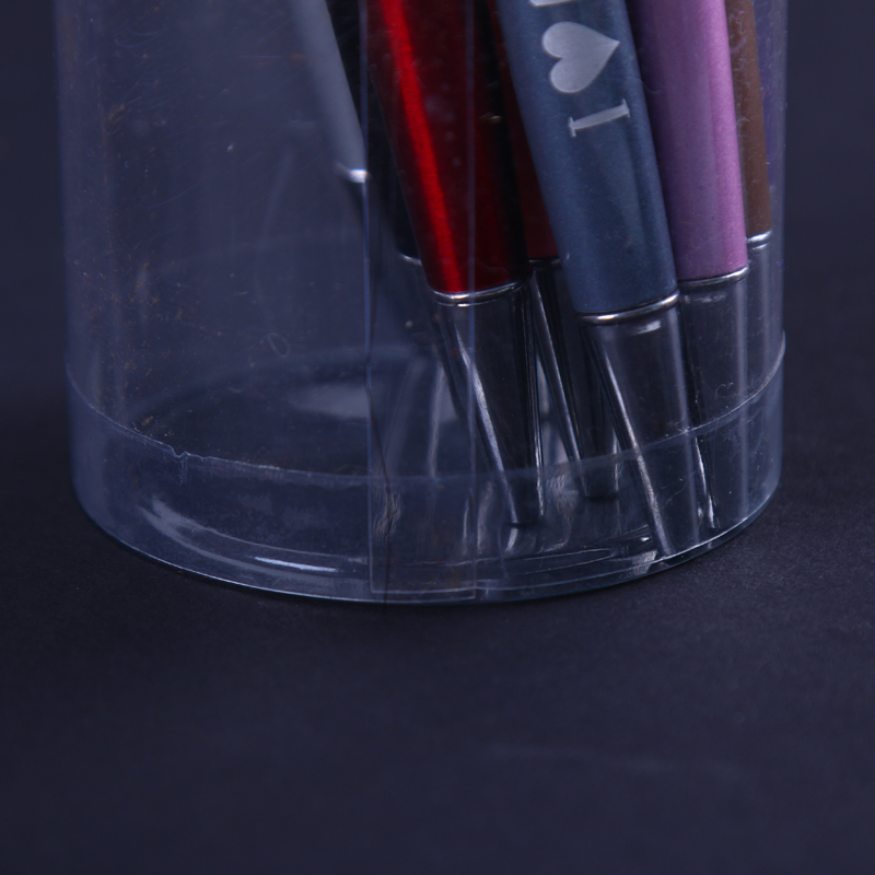 Transparent cylinder pencil holder pencil writing brush storage container wenwu plastic packaging product