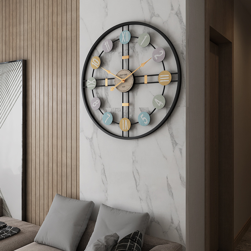 Mute Simple Clock Modern Minimalist Craft Iron Clock Living Room Decorative Creative Wall Clock