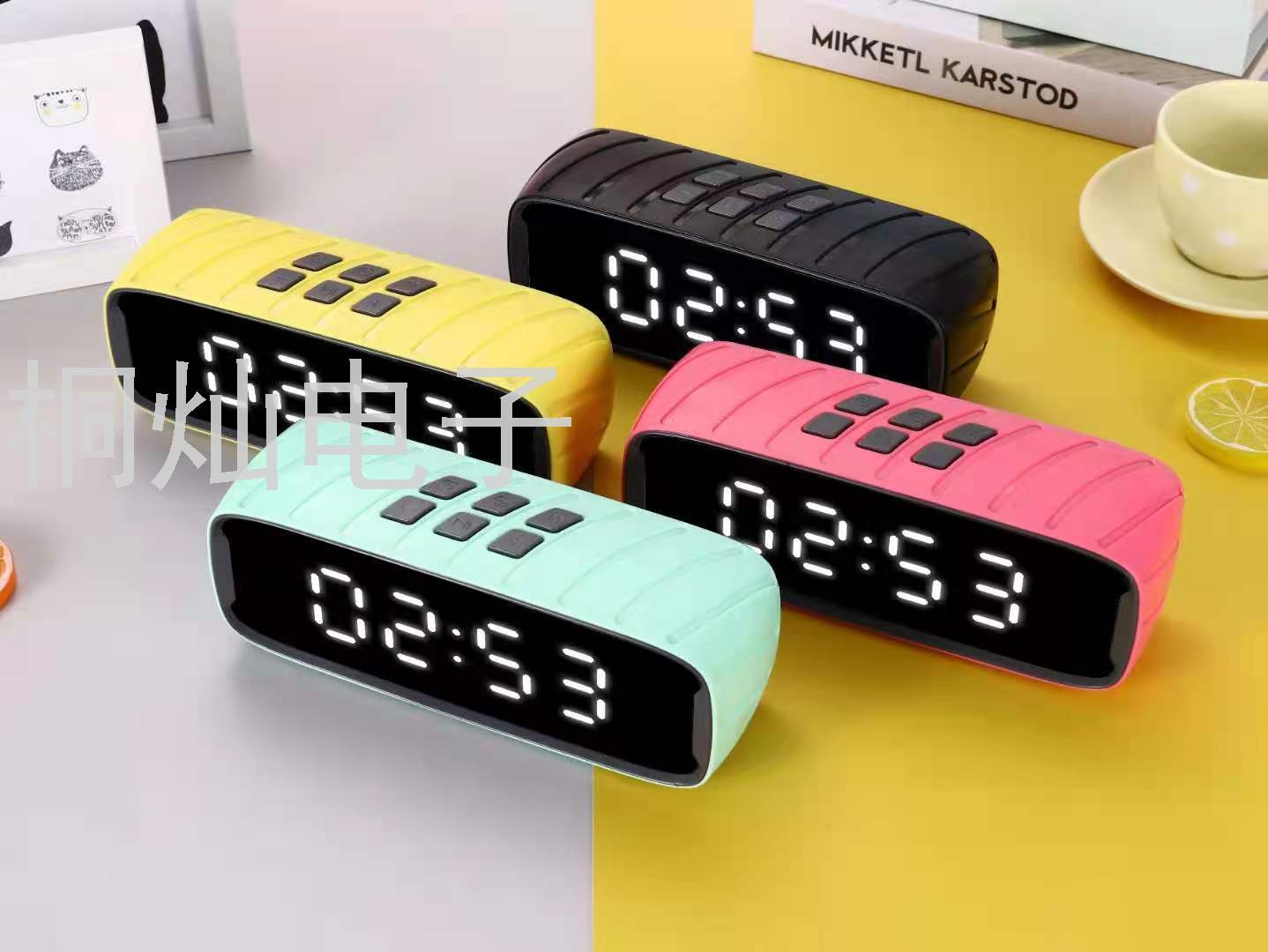 WSA-858 Wireless Bluetooth Speaker New MINI Family Mirror Small Speaker Alarm Clock Smart Card Speaker