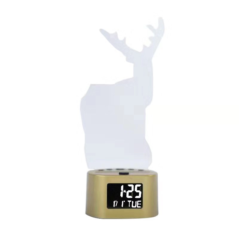 Creative Children Cute Alarm Clock Creative 3D Small Night Lamp Multifunctional Gift Electronic Clock