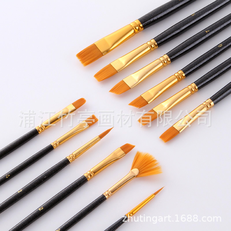 Amazon Hot Sale 12 Pieces Blue Rod Nylon Writing Brush Set Watercolor Brush Wood Dry Brush Art Painting Supplies Amazon Hot Sale 12 Pieces Blue Rod Nylon Writing Brush Set Watercolor Brush Wood Dry Brush Art Painting Supplies
