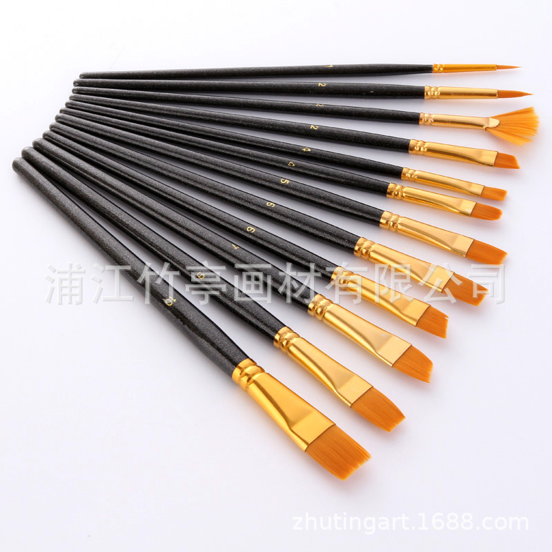 Amazon Hot Sale 12 Pieces Blue Rod Nylon Writing Brush Set Watercolor Brush Wood Dry Brush Art Painting Supplies Amazon Hot Sale 12 Pieces Blue Rod Nylon Writing Brush Set Watercolor Brush Wood Dry Brush Art Painting Supplies