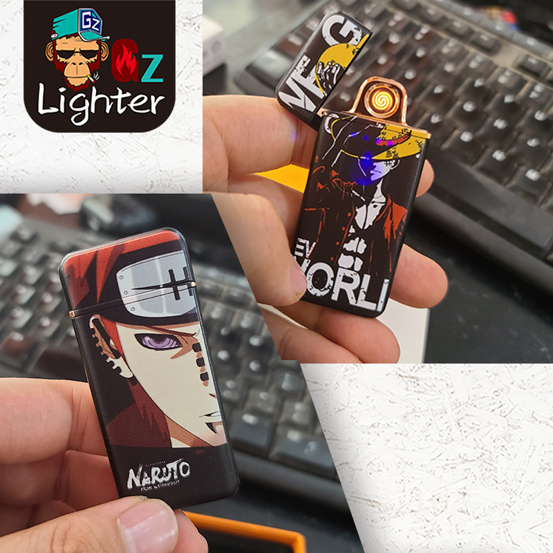 Fingerprint Touch Sensing Zinc Alloy Lighter Electronic Charging Cigarette Lighter Personalized Custom Pattern Logo
