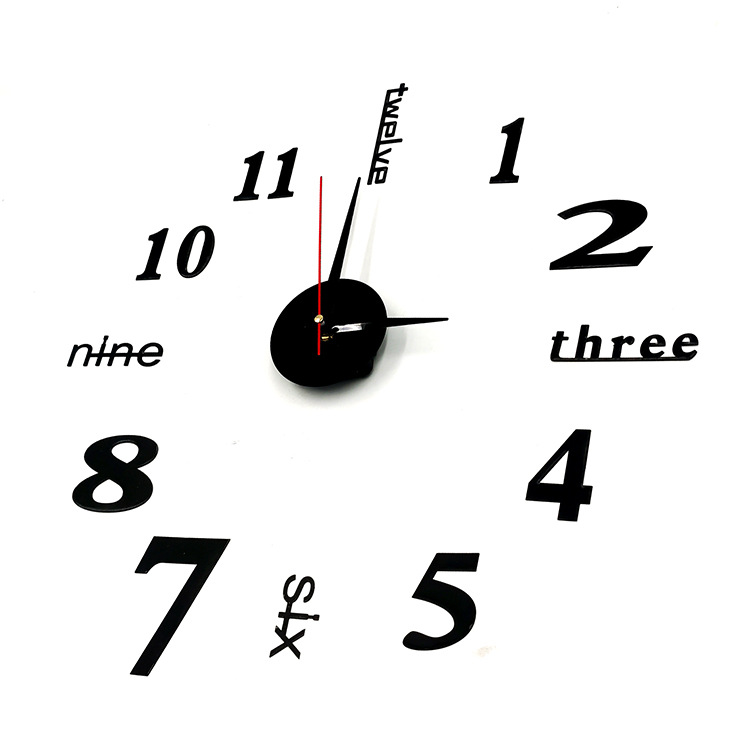 Creative European Wall Clock Home Diy3d Stereo Decorative Clock Acrylic Number Wall Stickers Wall Clock Wholesale
