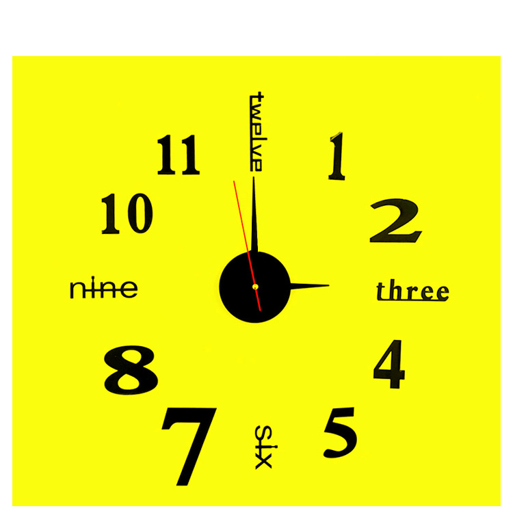 Creative European Wall Clock Home Diy3d Stereo Decorative Clock Acrylic Number Wall Stickers Wall Clock Wholesale
