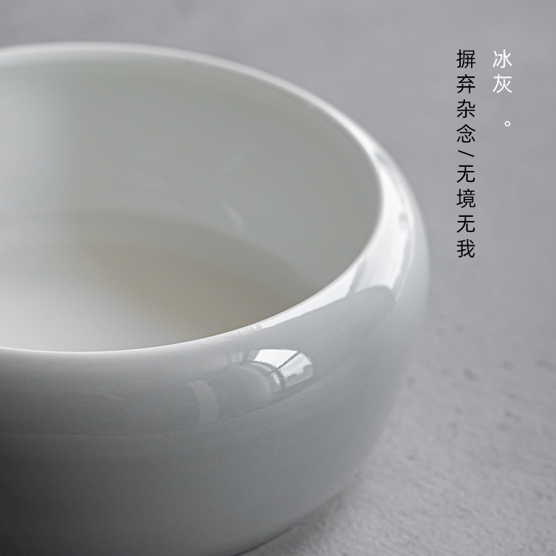 Ice Gray Smoky Gray Glaze Tea Wash Large Size Ceramic Tea Wash Cup Wash Tea Residue Barrel Tea Basin Writing-Brush Washer Cylinder Kung Fu Tea Utensils