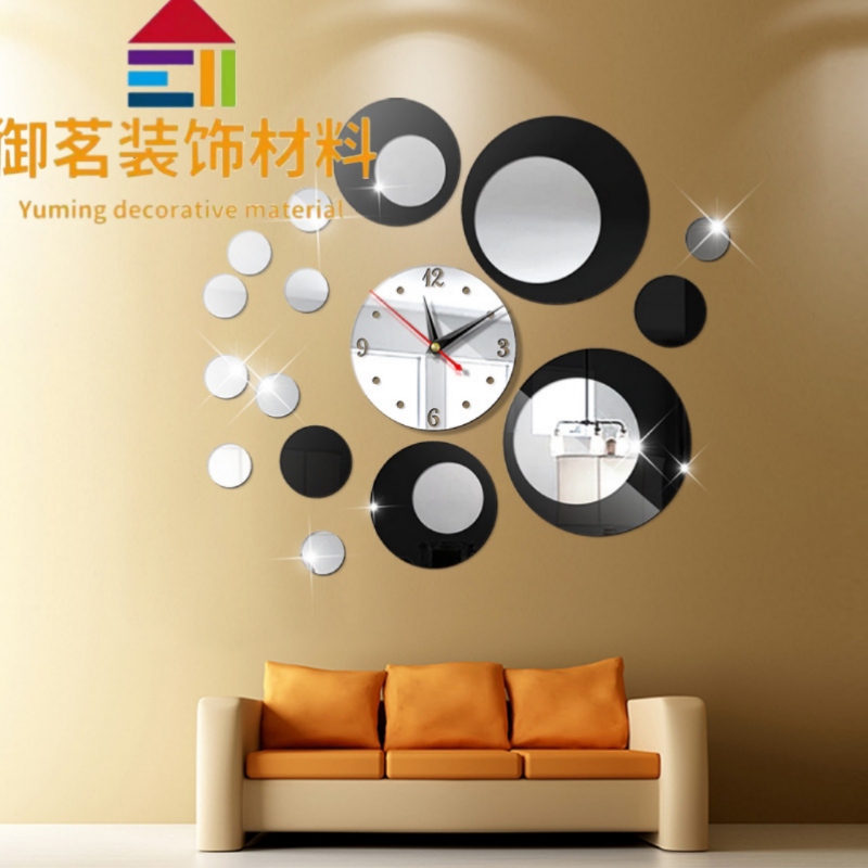 Wall Clock Home Diy3d Stereo Decorative Clock Acrylic Number Mirror Sticker Wall Clock