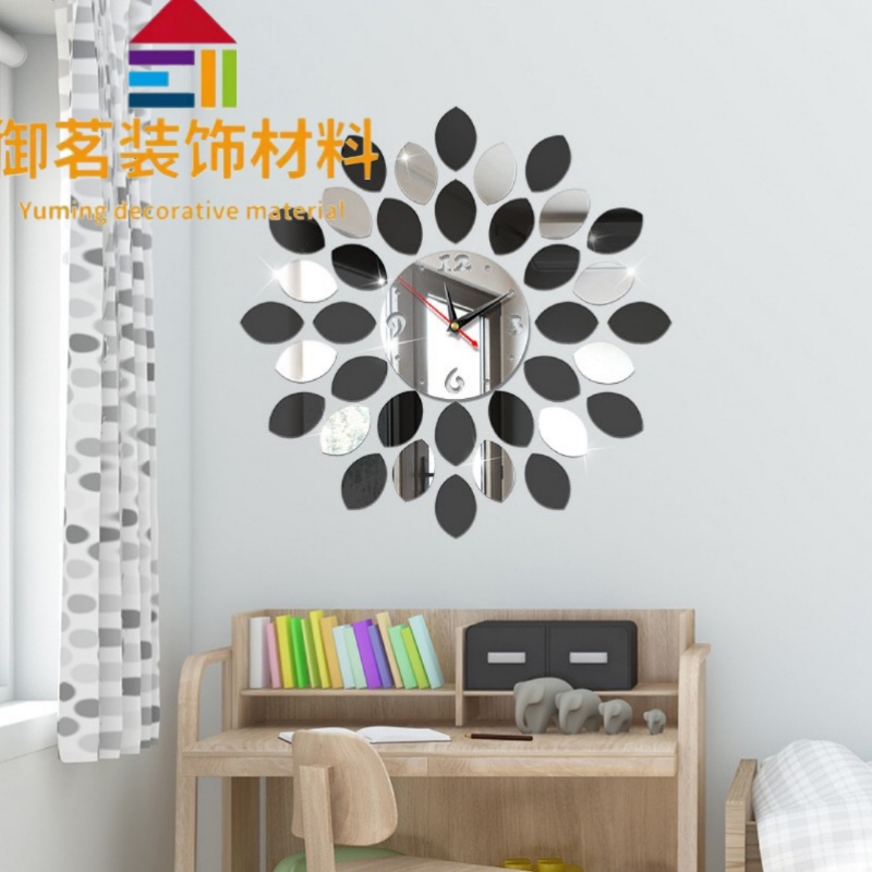 Wall Clock Home Diy3d Stereo Decorative Clock Acrylic Number Mirror Sticker Wall Clock