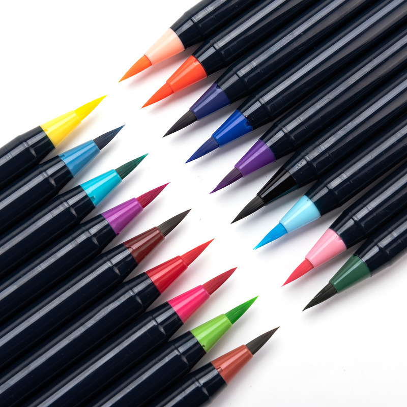 Cross-Border 20-Color Soft Head Watercolor Writing Brush Watercolor Brush Painting Hook Line Pen Mark Painting Supplies Amazon