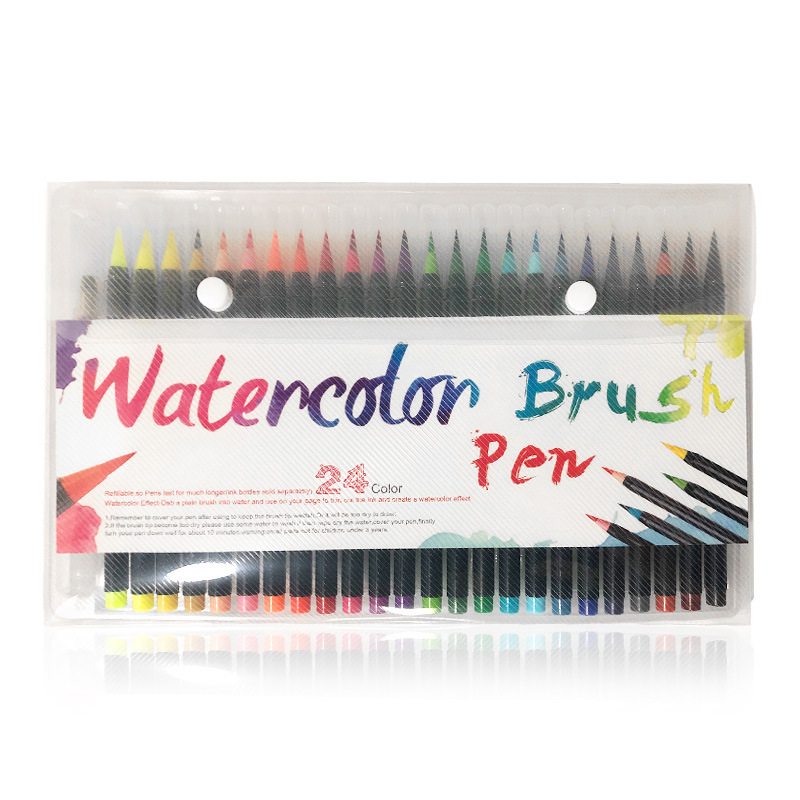 Cross-Border 20-Color Soft Head Watercolor Writing Brush Watercolor Brush Painting Hook Line Pen Mark Painting Supplies Amazon